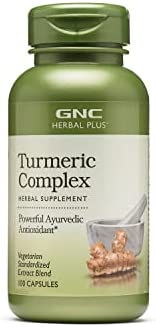 GNC Herbal Plus Turmeric Complex, 100 Capsules, Powerful Ayurvedic Antioxidant